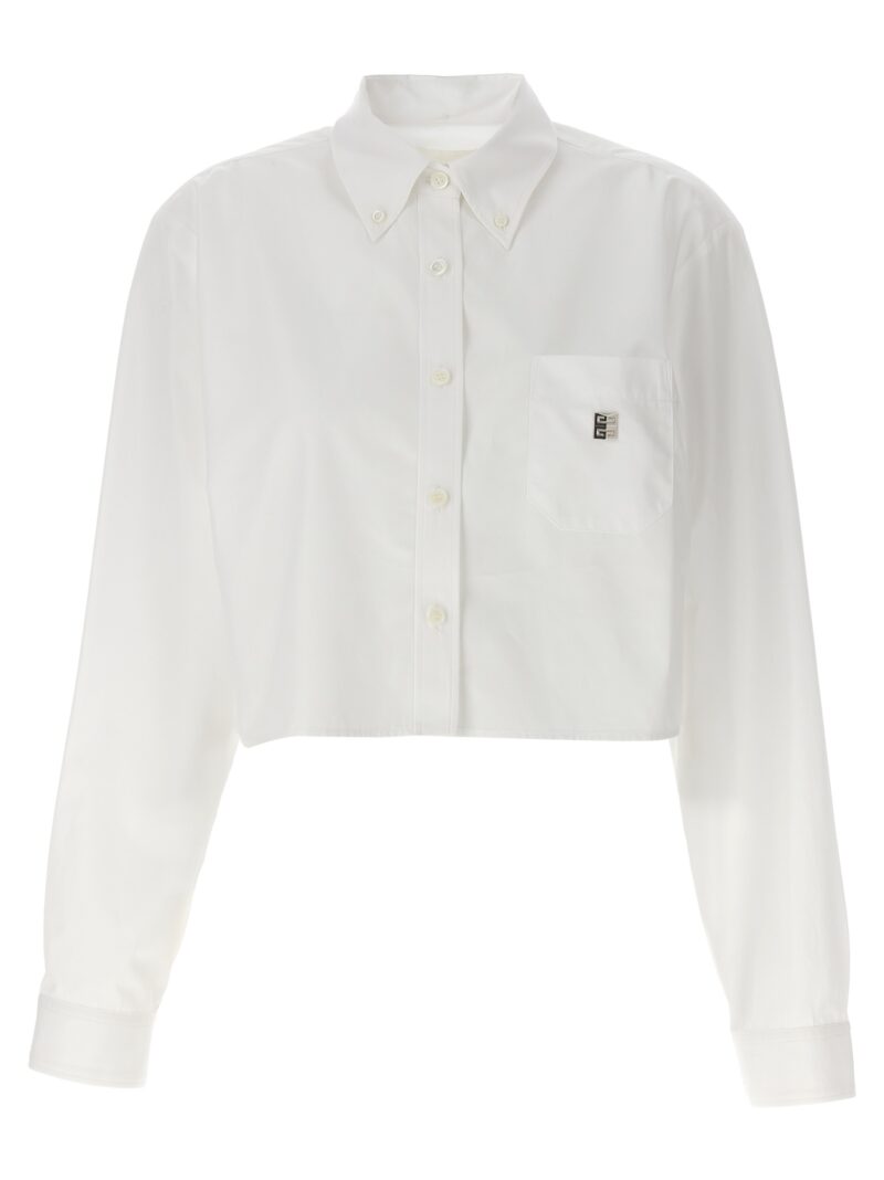 Cropped logo shirt GIVENCHY White