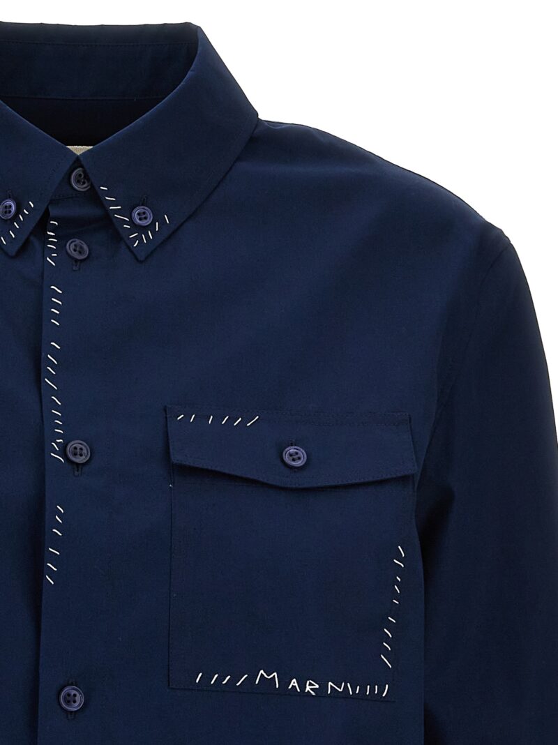 Logo embroidery stitching shirt Woman MARNI Blue