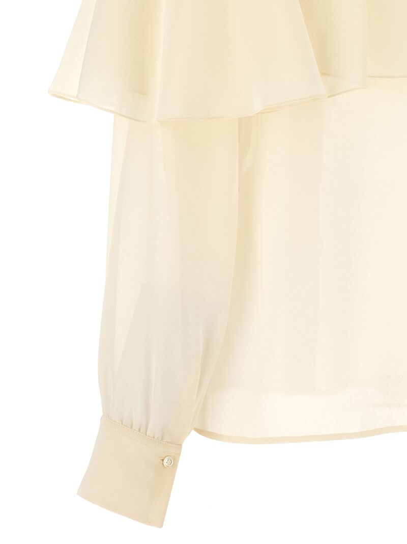 Cape shirt 100% silk CHLOÉ White