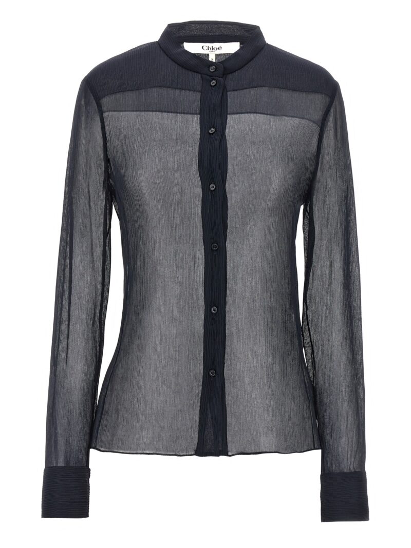 Pleated silk shirt CHLOÉ Blue