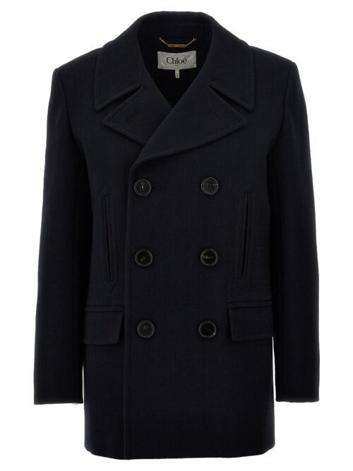 Double-breasted coat CHLOÉ Blue