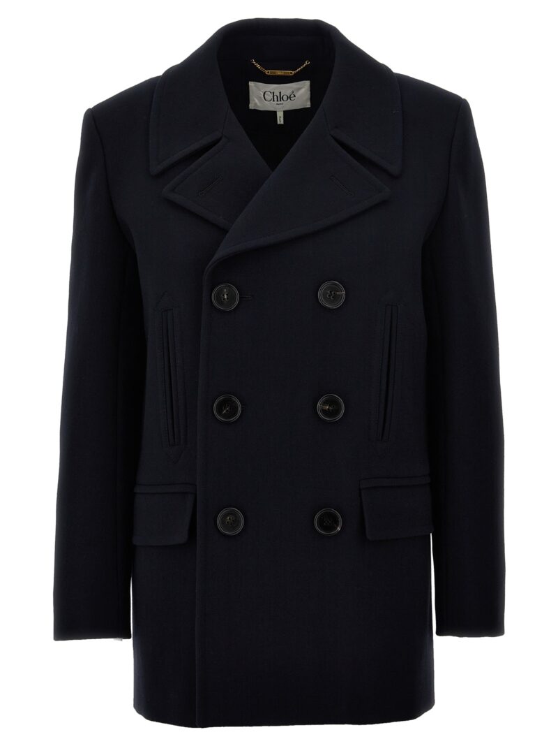 Double-breasted coat CHLOÉ Blue