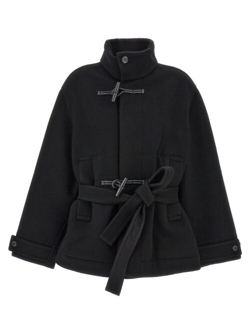 'Short Bathrobe Duffle' coat LEMAIRE Black