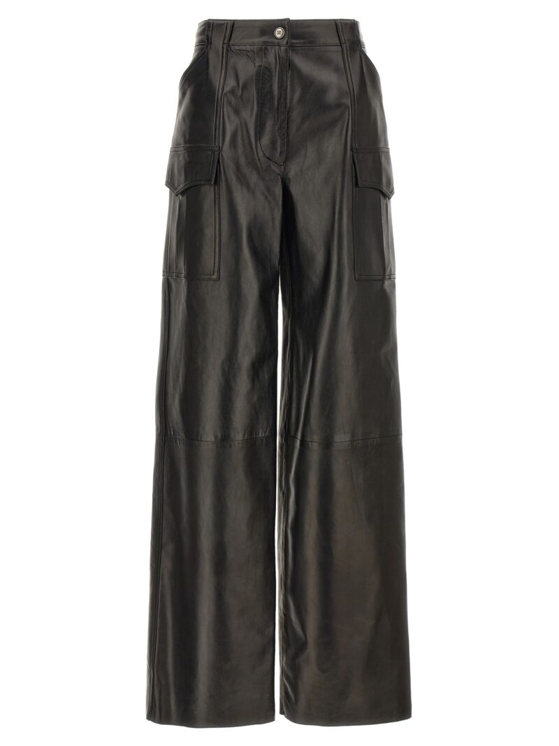 Leather cargo pants ERMANNO SCERVINO Black