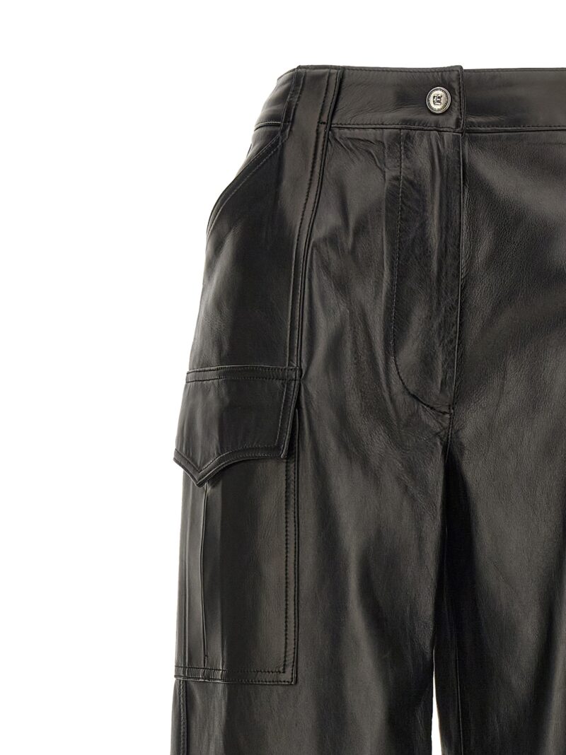 Leather cargo pants Woman ERMANNO SCERVINO Black