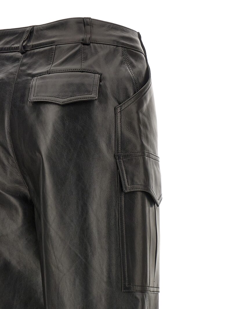 Leather cargo pants 100% lamb leather (Ovis aries) ERMANNO SCERVINO Black