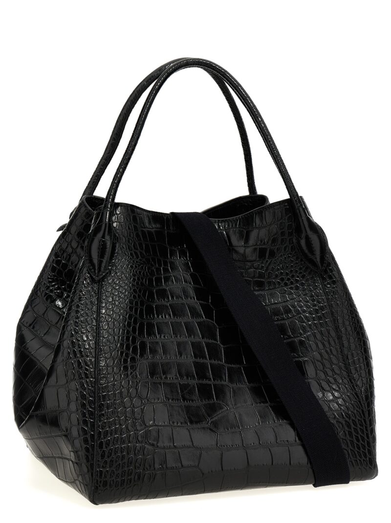 Crocodile print leather shopping bag D453S357NBZ95708 ERMANNO SCERVINO Black