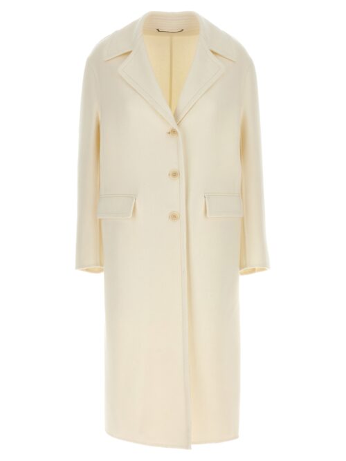 Single-breasted wool coat ERMANNO SCERVINO White