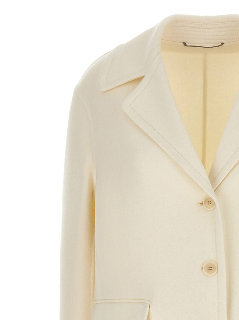 Single-breasted wool coat Woman ERMANNO SCERVINO White