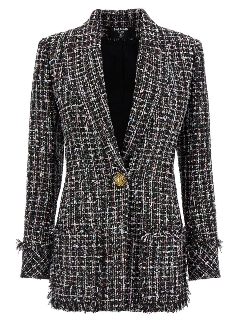 Single-breasted tweed blazer BALMAIN Multicolor