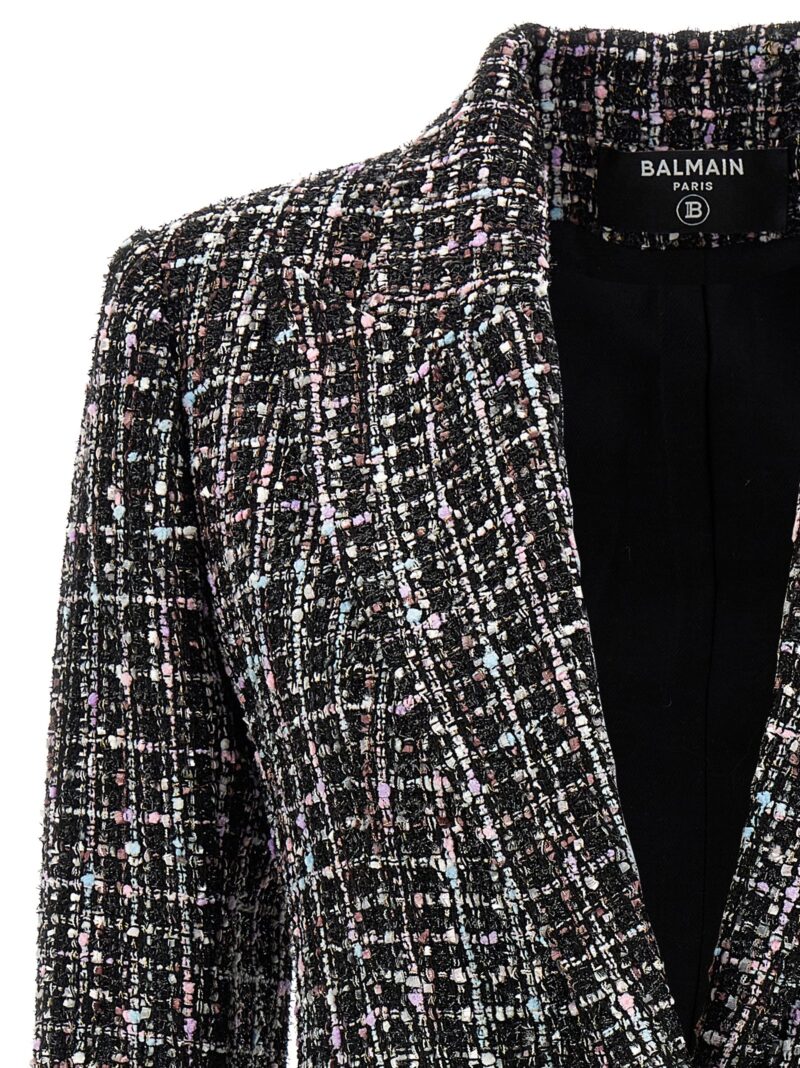 Single-breasted tweed blazer Woman BALMAIN Multicolor