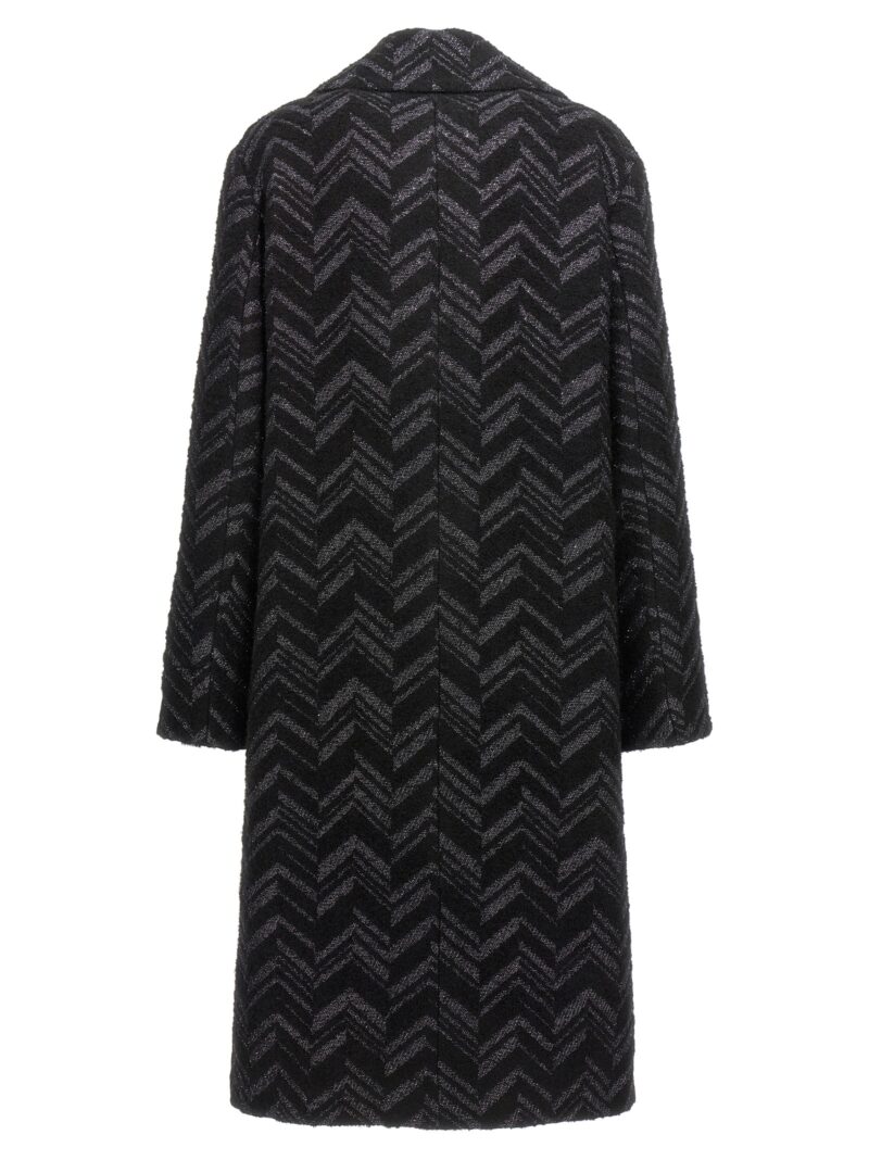 Single-breasted chevron lamé coat DS24WC0YBW00T5S91KD MISSONI Black