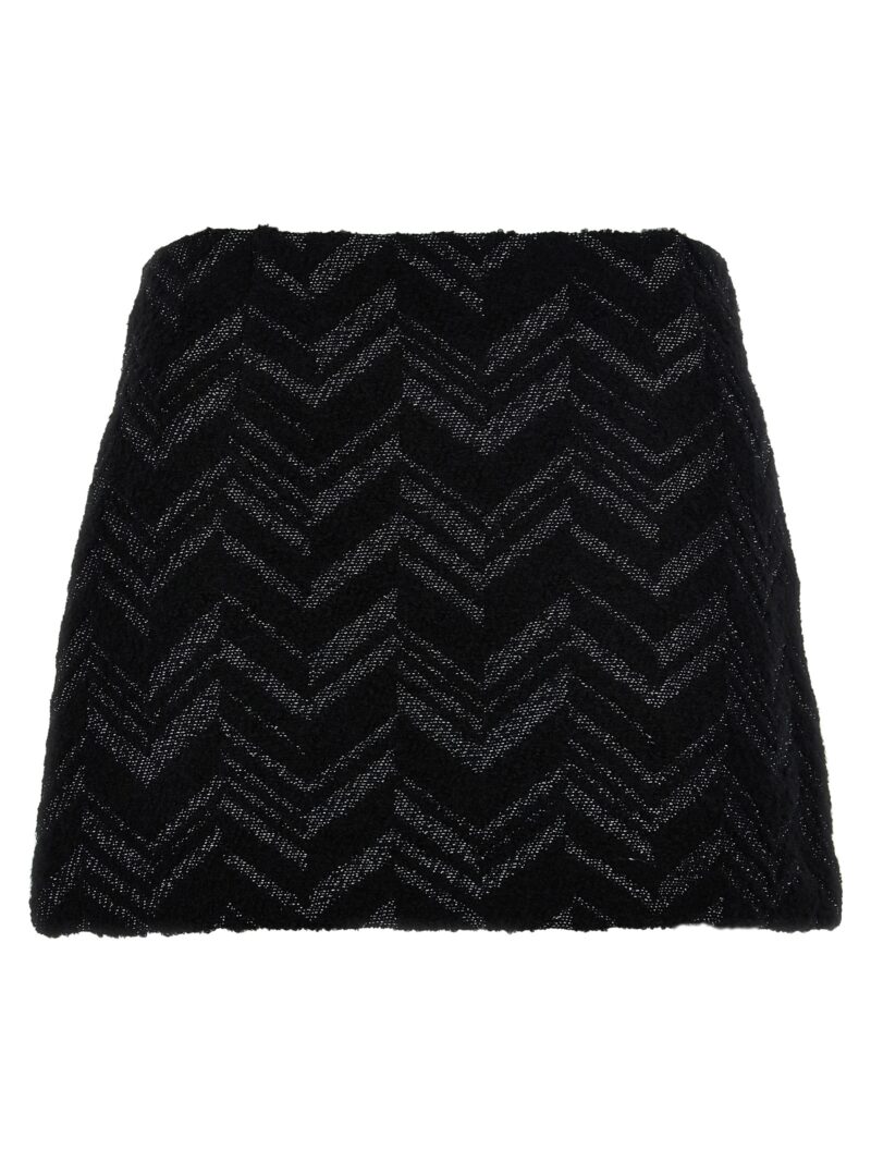 Chevron lamé bouclé skirt MISSONI Black