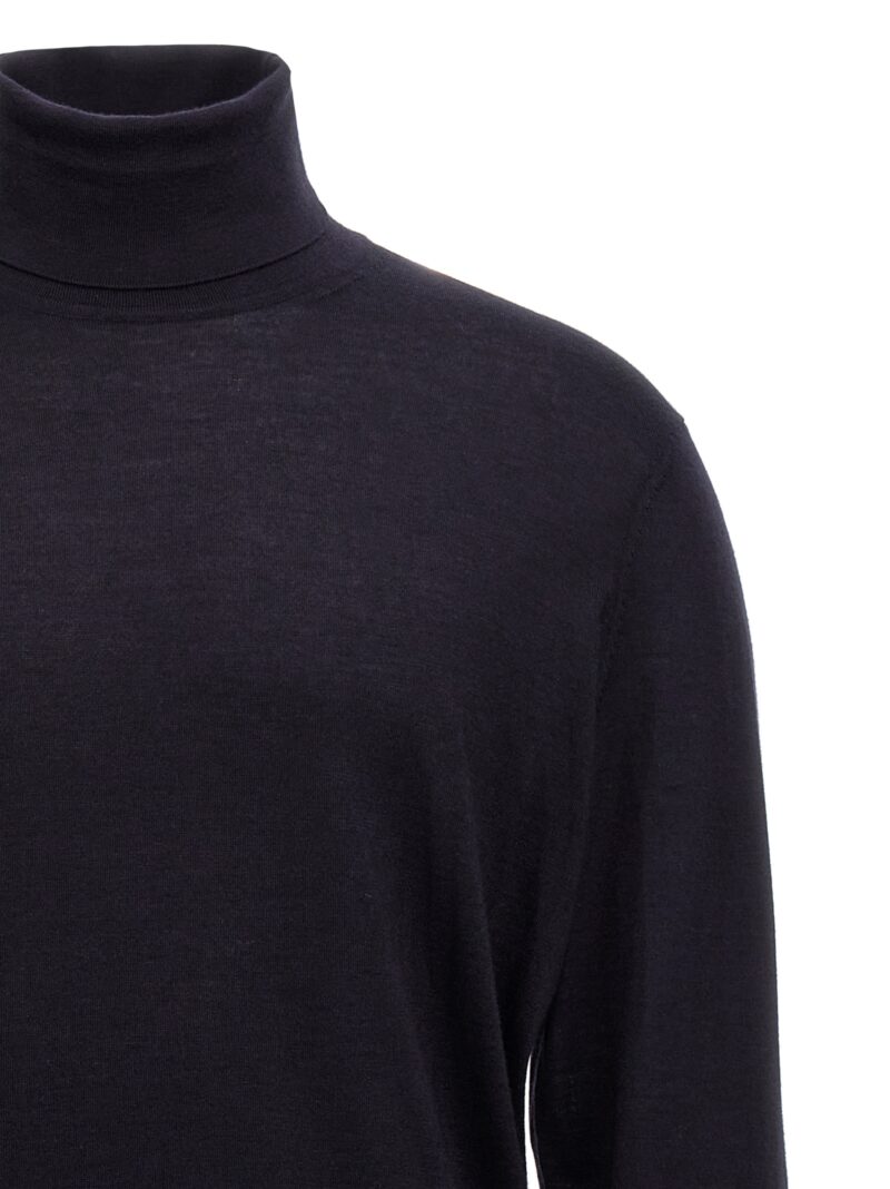 Silk cashmere turtleneck sweater Man ZEGNA Blue