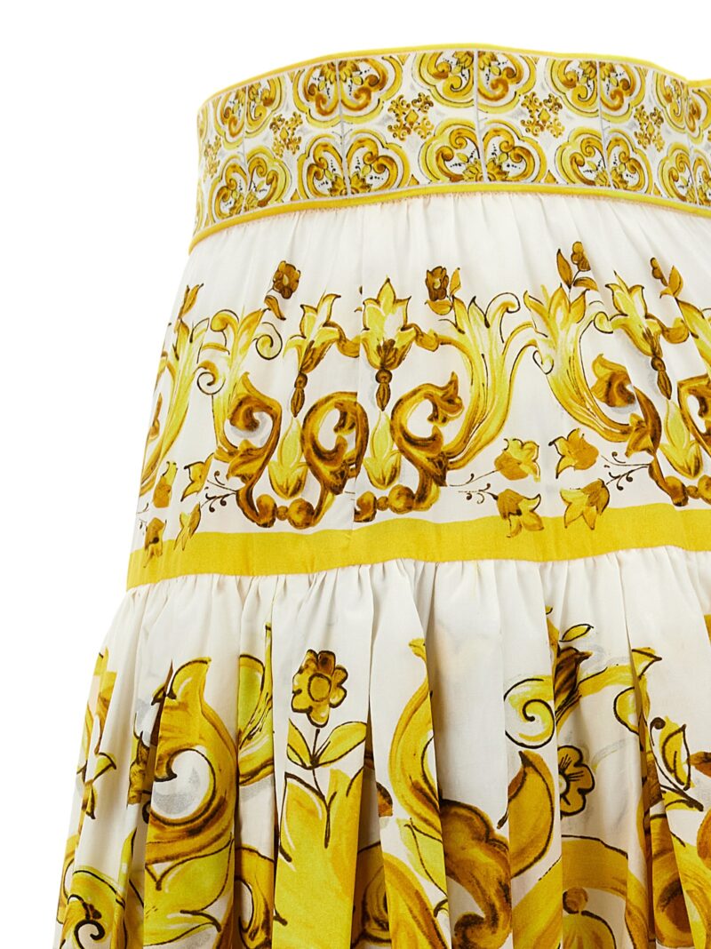 'Maiolica' skirt 100% cotton DOLCE & GABBANA Yellow