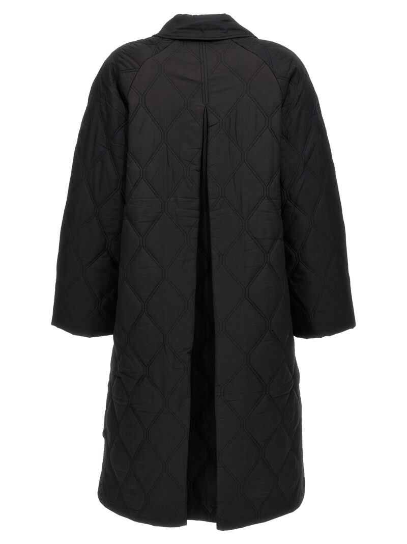 'Quilt Raglan' long down jacket F9624099 GANNI Black