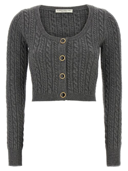 Cropped wool cardigan ALESSANDRA RICH Gray