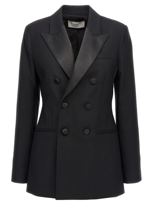 Double-breasted wool blazer AMI PARIS Black