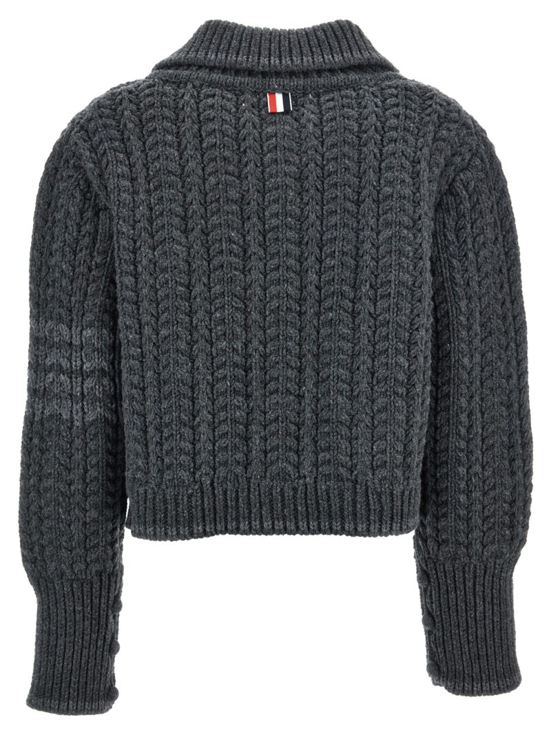 'Chunky Links' cardigan FKJ102AY1036025 THOM BROWNE Gray