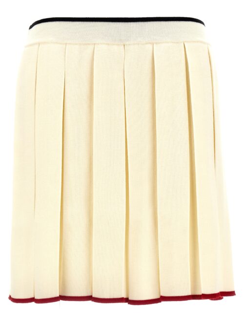 Knitted pleated skirt THOM BROWNE White