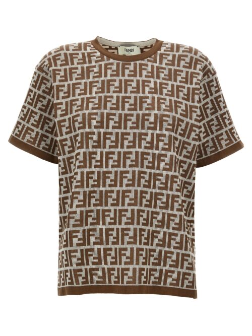 'FF' T-shirt FENDI Brown