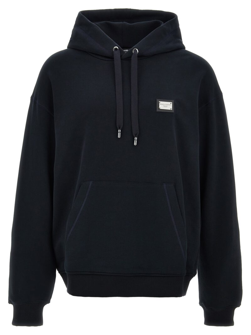 Logo plaque hoodie DOLCE & GABBANA Blue