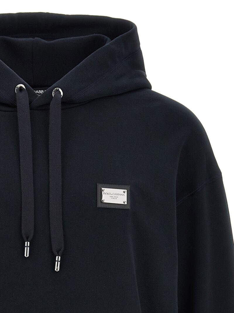 Logo plaque hoodie Man DOLCE & GABBANA Blue