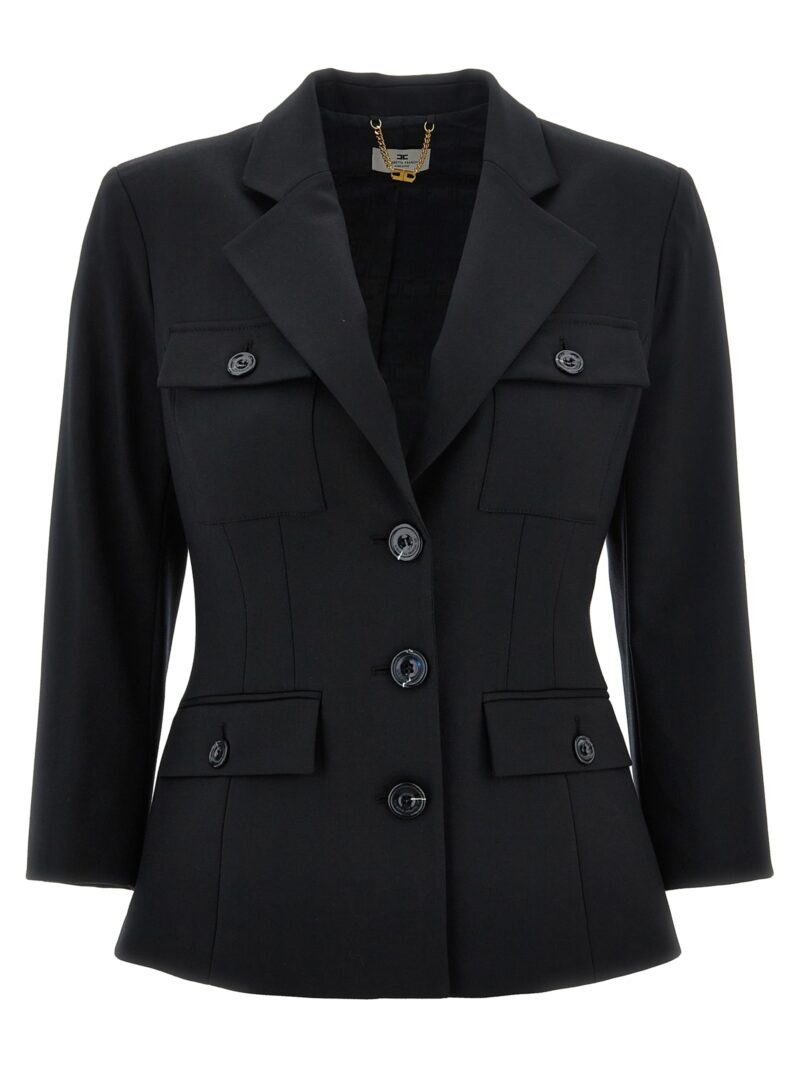 Single-breasted blazer ELISABETTA FRANCHI Black