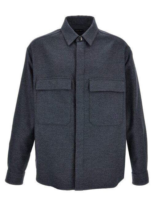 Flannel overshirt GIORGIO ARMANI Blue