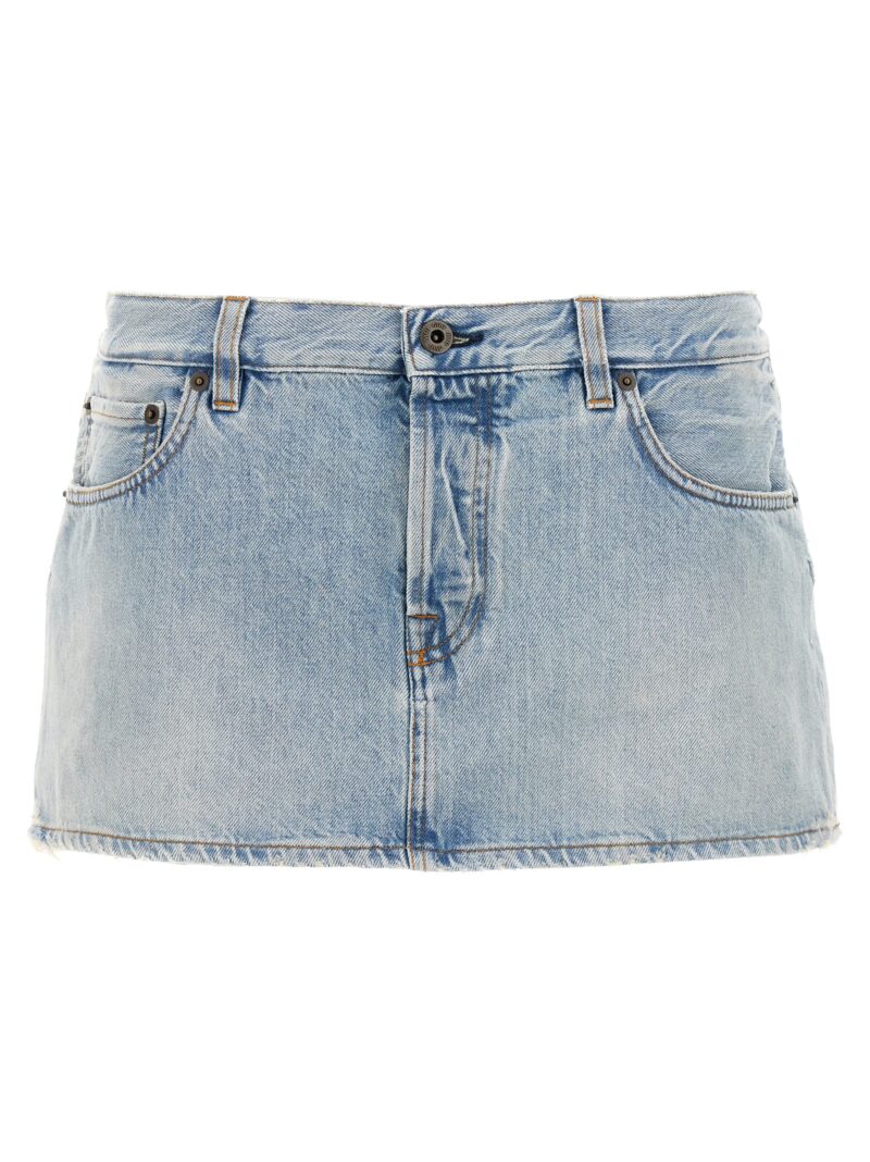 Logo denim skirt MIU MIU Light Blue