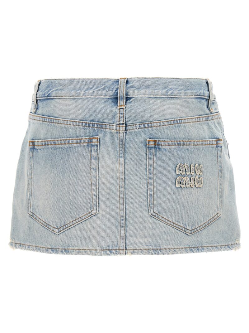 Logo denim skirt GWD326SOOO14QUF0013 MIU MIU Light Blue