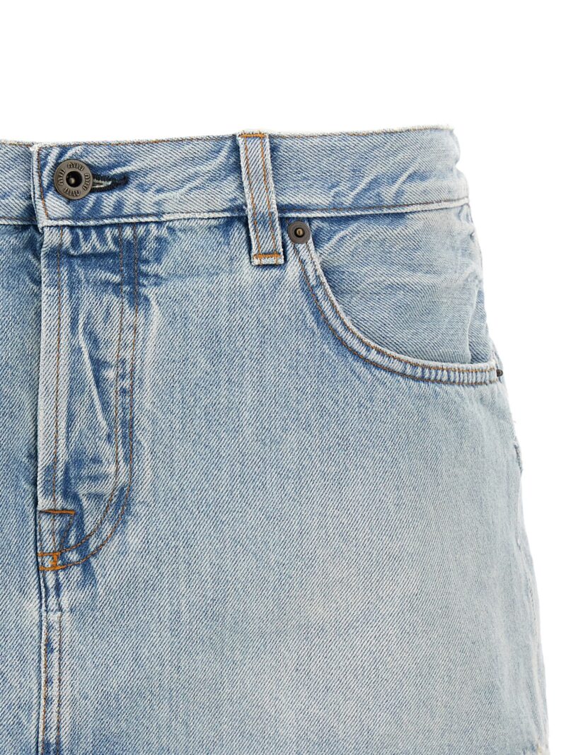 Logo denim skirt Woman MIU MIU Light Blue