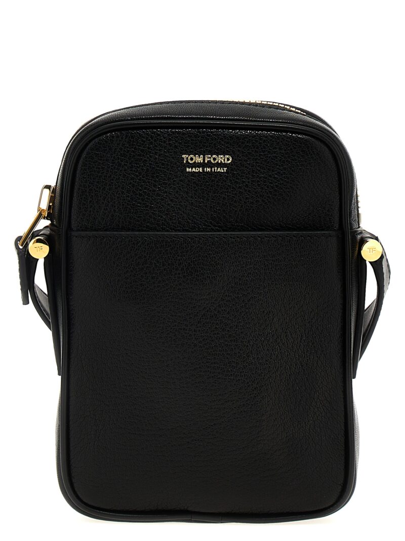 Logo leather shoulder strap TOM FORD Black