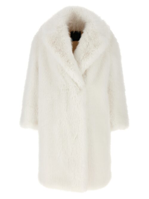 'Hearing' faux fur coat B&B COUTURE White