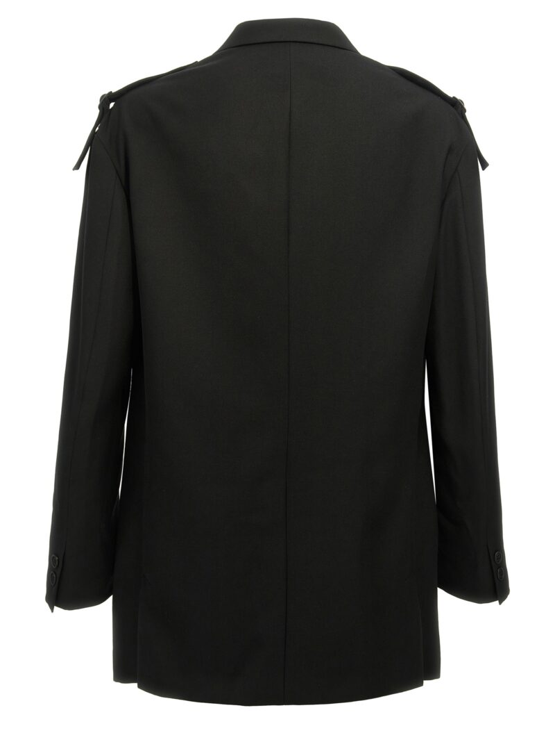 Single-breasted blazer with strap detail HOJ74534BLACK1 YOHJI YAMAMOTO Black