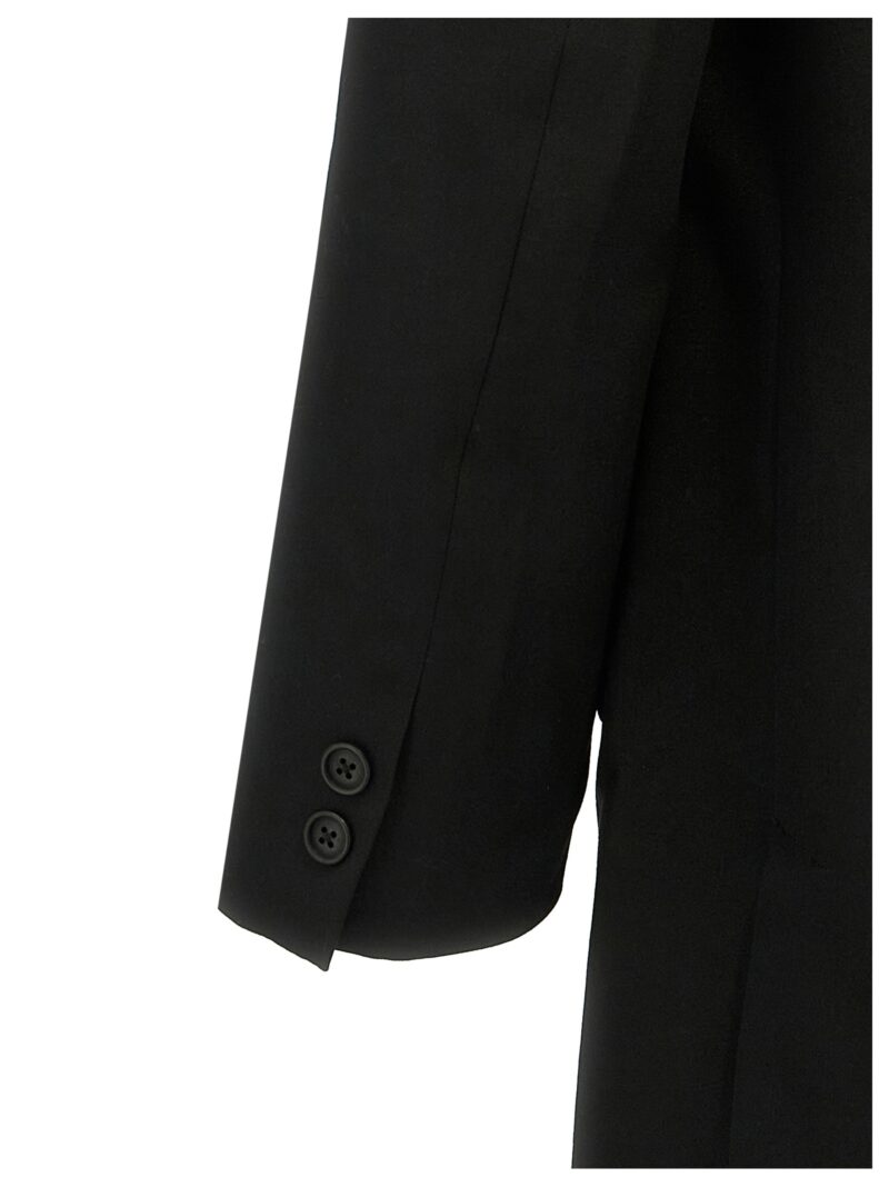 Single-breasted blazer with strap detail 100% wool YOHJI YAMAMOTO Black