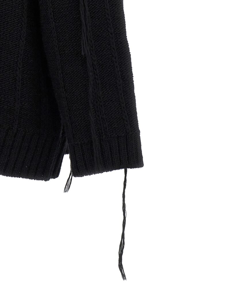 'String Switching' sweater 100% wool YOHJI YAMAMOTO Black