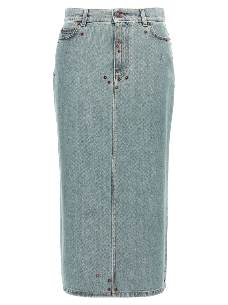 Rivets denim skirt MOSCHINO Light Blue