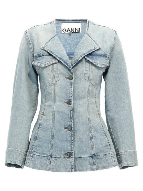 Denim blazer GANNI Light Blue