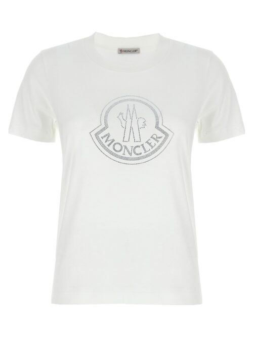 Rhinestone logo T-shirt MONCLER White