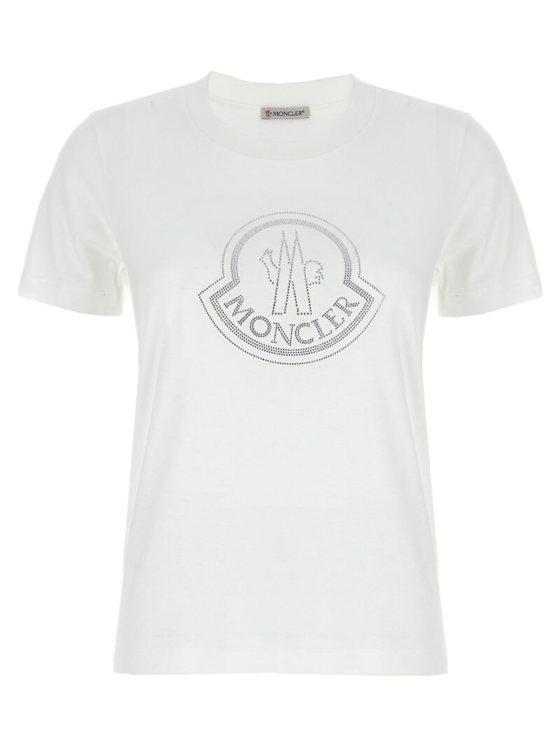 Rhinestone logo T-shirt MONCLER White