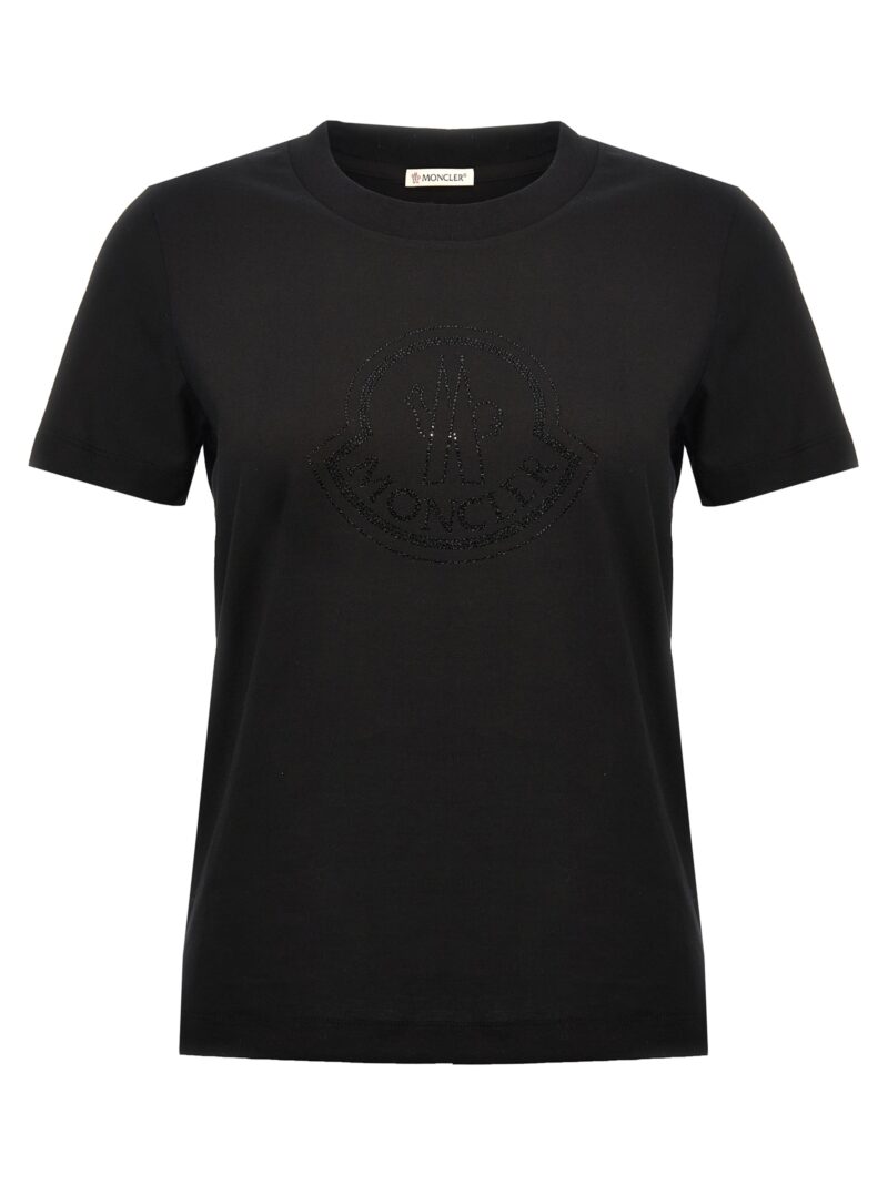 Rhinestone logo T-shirt MONCLER Black