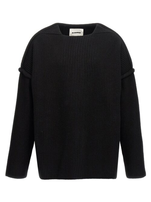 Geometric neckline sweater JIL SANDER Black