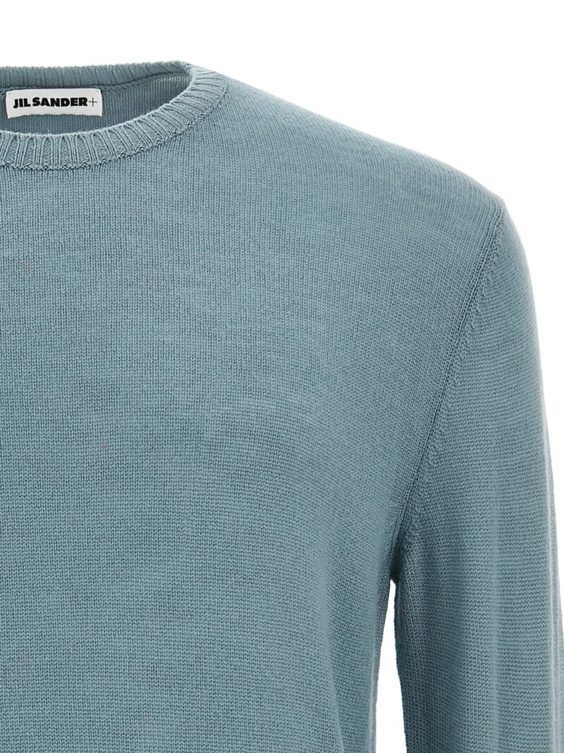 Logo embroidery sweater Man JIL SANDER Light Blue