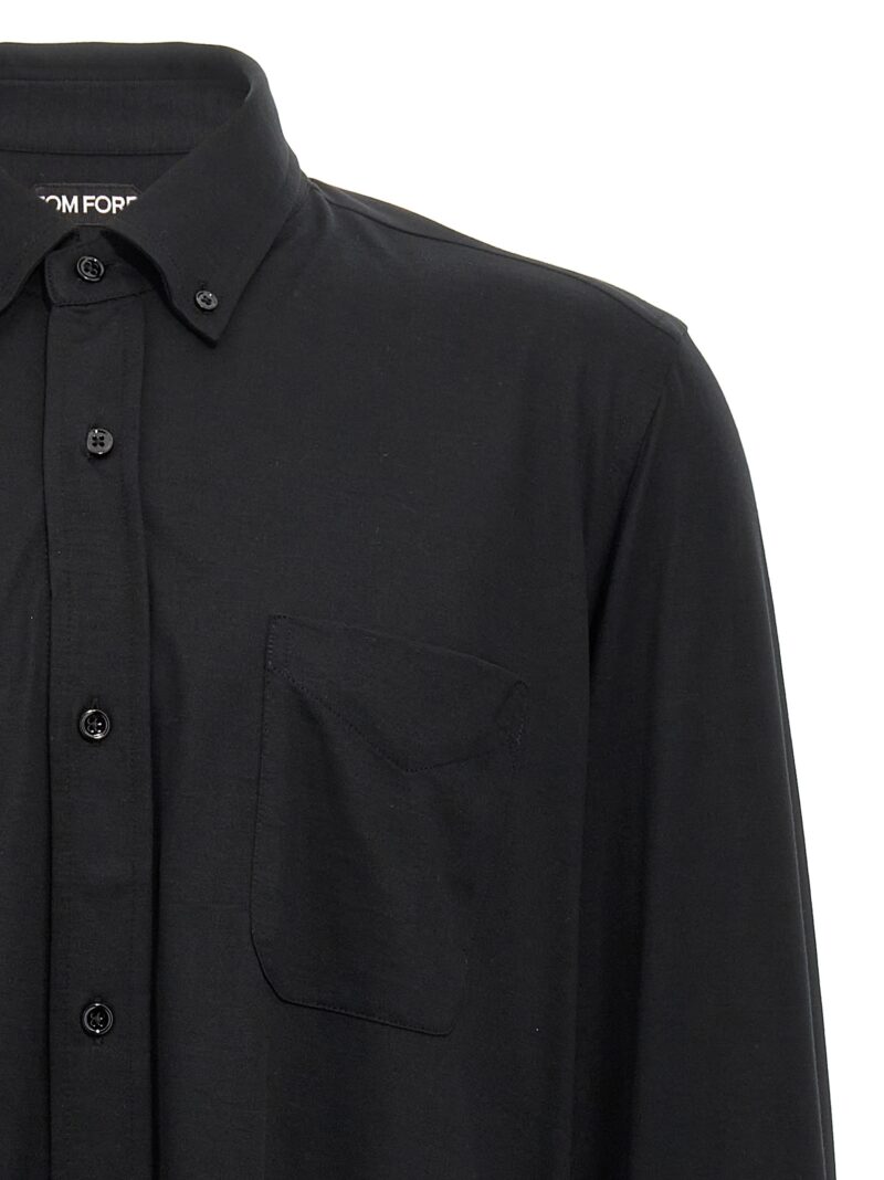 Cotton silk shirt Man TOM FORD Black