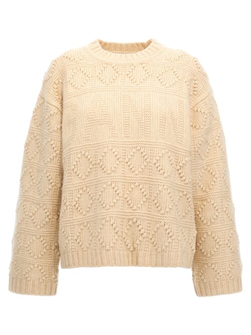 'Bubble Knit' worked sweater GANNI Beige