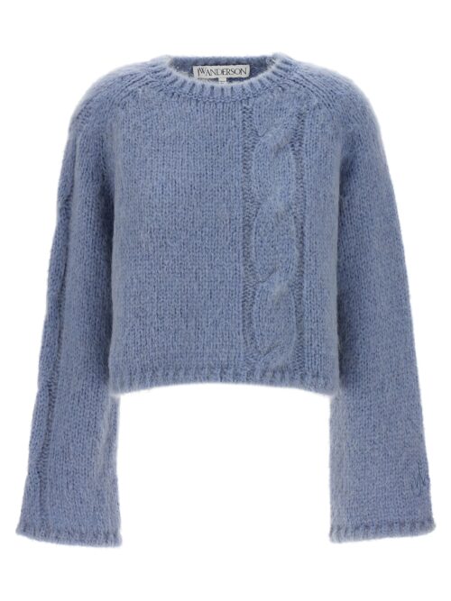 'Cable Knit' cropped sweater J.W.ANDERSON Light Blue