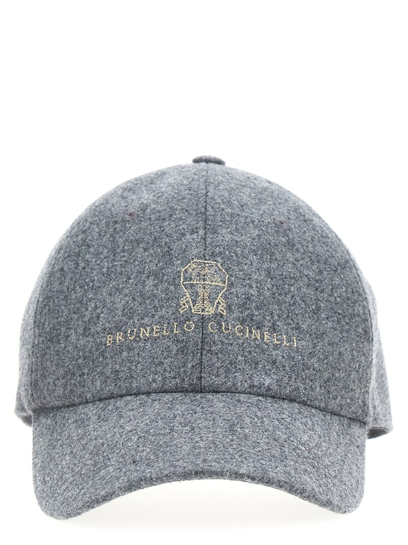 Logo embroidery cap BRUNELLO CUCINELLI Gray