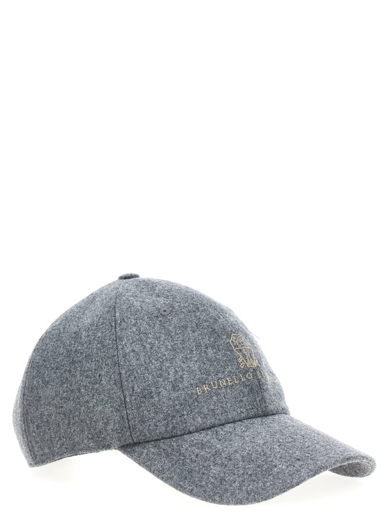 Logo embroidery cap M038P9850CGQ69 BRUNELLO CUCINELLI Gray