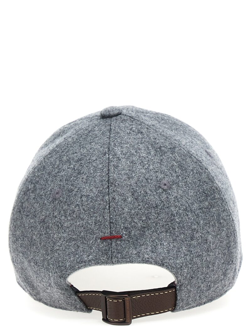 Logo embroidery cap Man BRUNELLO CUCINELLI Gray